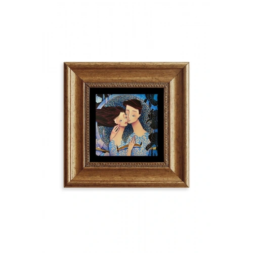 Sevgililer Çerçeveli Taş Tablo 20 cm