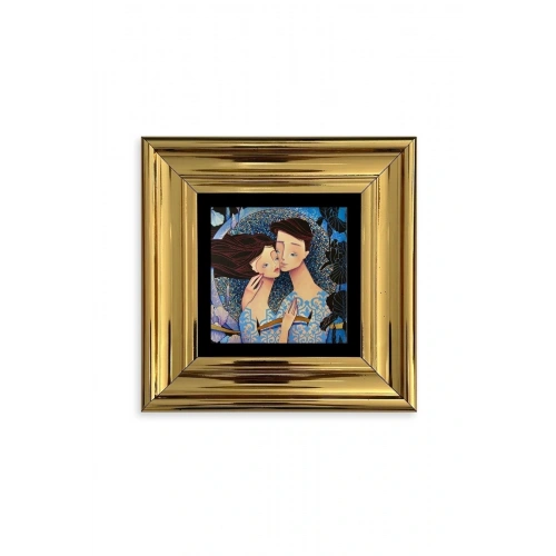 Sevgililer Çerçeveli Taş Tablo 20 cm