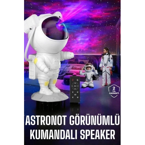Sevimli Astronot Projeksiyon Lamba 120x113 Mm Bluetooth Speaker
