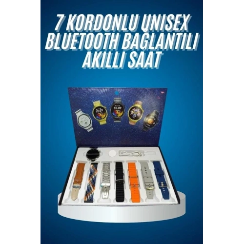 Şık Akıllı Saat 7 Kordonlu Gps Destekli Unisex