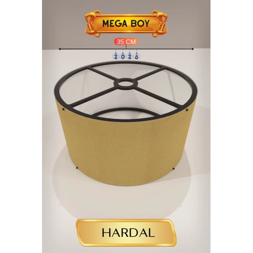 Şık Hardal Lambader Başlığı 35 Cm Modern Tasarım