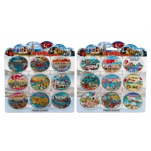 Şık İstanbul Temalı Silikon Magnet 9lu Set