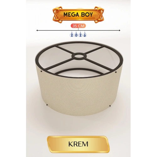 Şık Krem Lambader Başlığı 35 Cm E27 Duy Uyumlu
