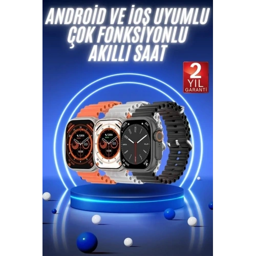Şık Kumaş Kordon Akıllı Saat 49 Mm Android İos Uyumlu