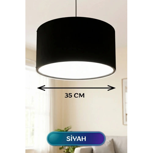 Şık Siyah Kumaş Başlıklı Sarkıt Avize 35 Cm İç Mekan