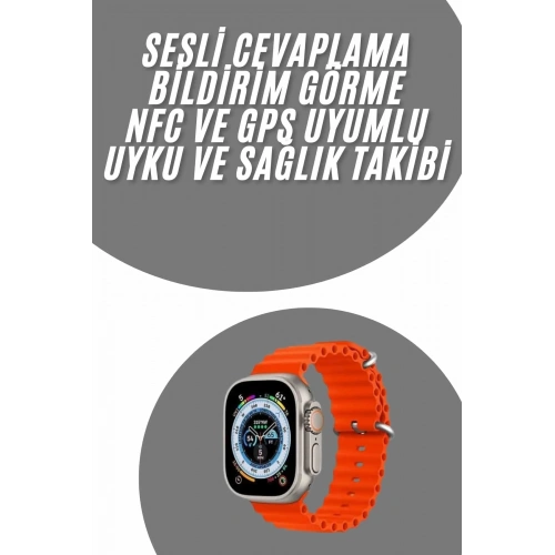 Şık Tasarımlı Akıllı Saat 49 Mm Android Ve İos Uyumlu