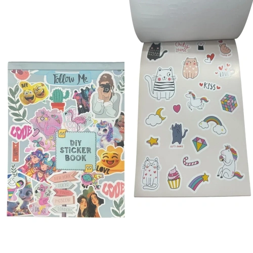 Şık Tasarımlı Sticker Defter 14 Cm 16 Yaprak