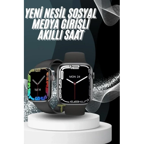Şık Unisex Akıllı Saat 44 Mm Dokunmatik Ekran