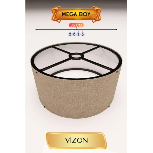 Şık Vizon Lambader Başlığı 35 Cm Modern Dekor