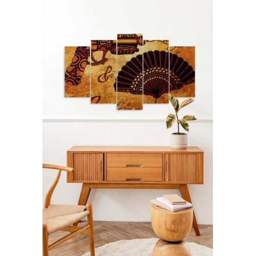 Silah ve Yelpaze 5 Parçalı Mdf Tablo 60 x 100