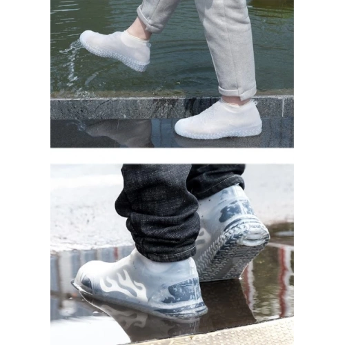 Silikon Ayakkabı Kılıfı Kaymaz Su Kir Geçirmez  M Beden Beyaz (5365)