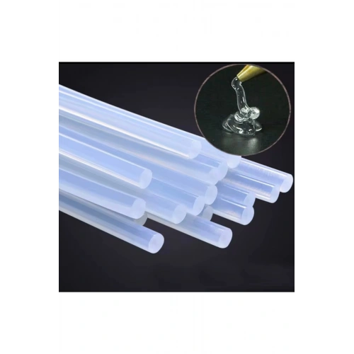 Silikon Tabancası İçin İNCE Silikon Çubuk 10’lu Paket – Şeffaf