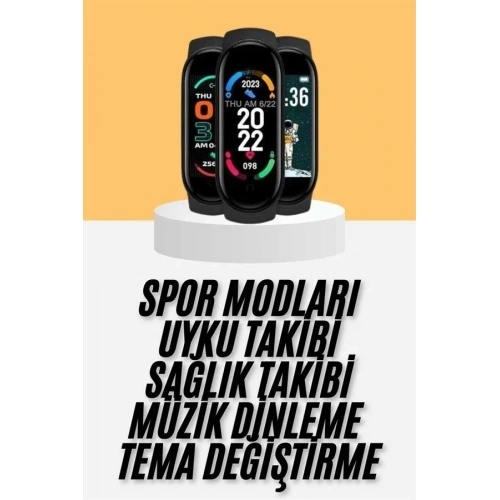 Siyah Akıllı Bileklik Adımsayar Android Ve İos Uyumlu