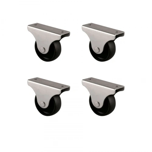 Siyah Furç Sabit Teker 38mm 4 Adet Set