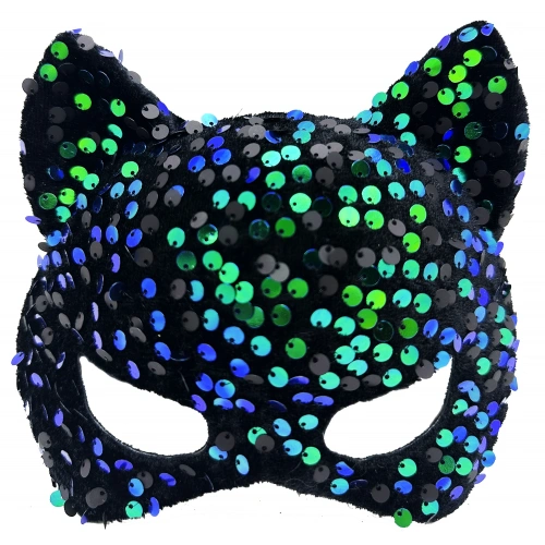Black Velvet Blue Green Party Mask