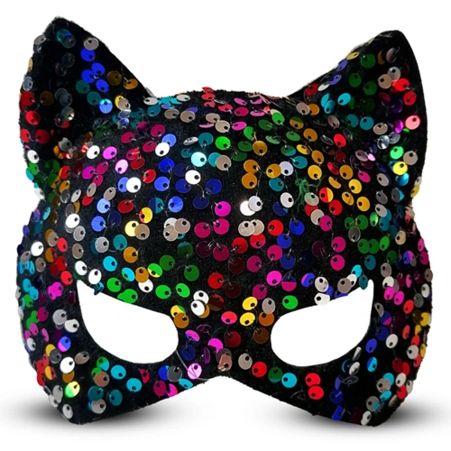 Black Velvet Sequined Party Mask
