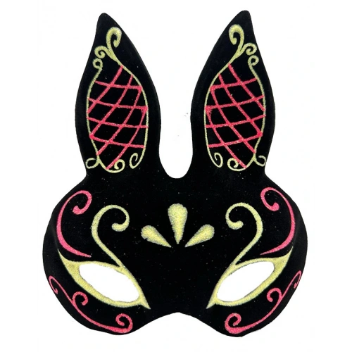 Black Red Gold Rabbit Mask