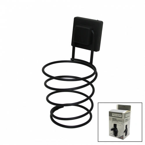 SİYAH - METAL FÖNLÜK FÖN MAKİNE ASKISI KARE MACUN YAPIŞKANLI10X11X15CM (5365)