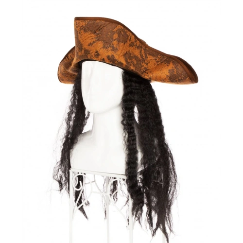 Black Haired Captain Pirate Hat