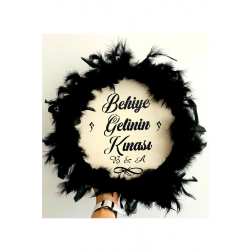 Siyah Tüylü Gelin Tefi 22 Cm