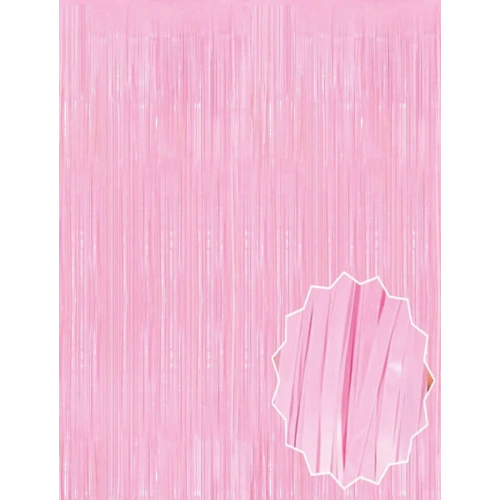 Soft Pembe Püsküllü Kapı Perdesi