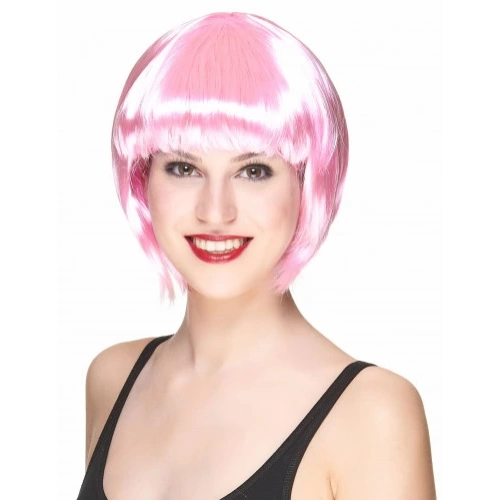 Soft Pembe Renk Parti Peruğu Küt Saç (5365)