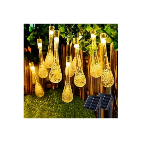Solar 5 Metre 20 LED Günışığı Damlacık Işıkları, Güneş Enerjili LED Işıklar Dış Mekan