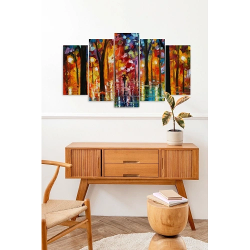 Sonbahar Yağmur 5 Parçalı Mdf Tablo 60 x 100