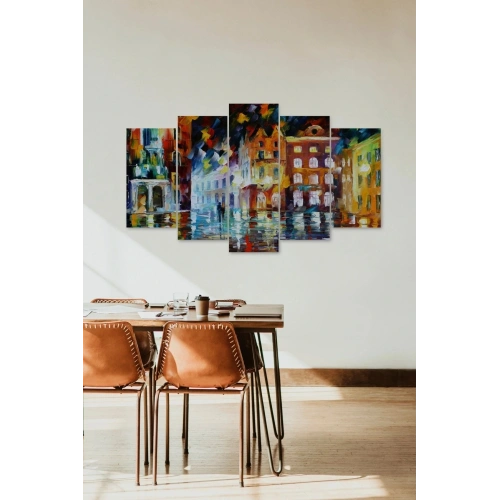 Sonbahar Yağmur 5 Parçalı Mdf Tablo 60 x 100