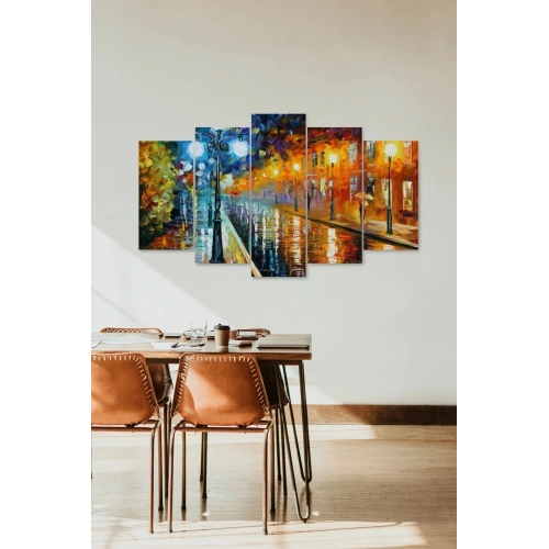 Sonbahar Yağmur 5 Parçalı Mdf Tablo 60 x 100
