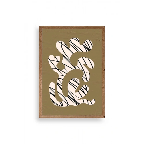 Soyut Ahşap Çerçeveli Tablo 17 x 23