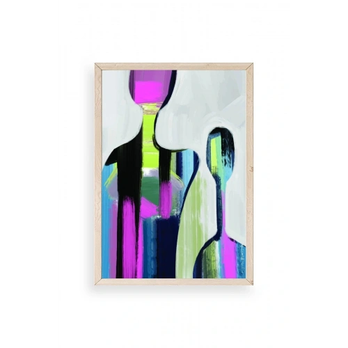 Soyut Ahşap Çerçeveli Tablo 17 x 23