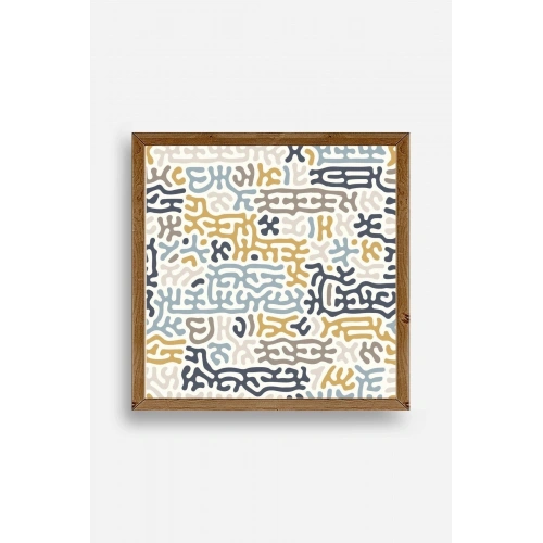 Soyut Ahşap Çerçeveli Tablo 23 x 23