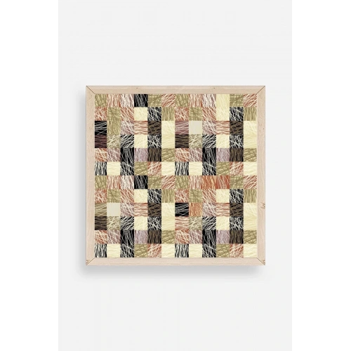 Soyut Ahşap Çerçeveli Tablo 23 x 23