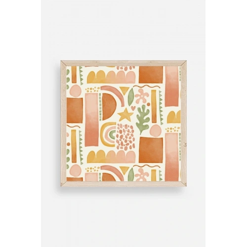 Soyut Ahşap Çerçeveli Tablo 23 x 23