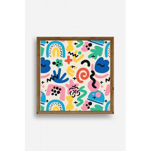 Soyut Ahşap Çerçeveli Tablo 23 x 23