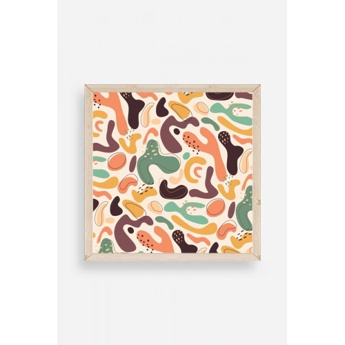 Soyut Ahşap Çerçeveli Tablo 23 x 23