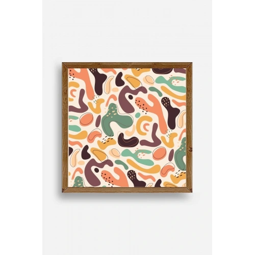 Soyut Ahşap Çerçeveli Tablo 23 x 23