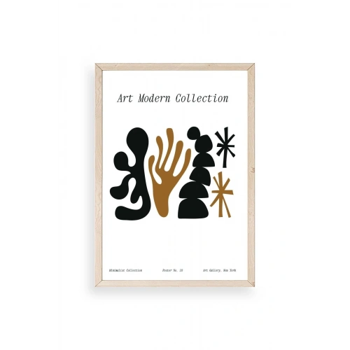 Soyut Ahşap Çerçeveli Tablo 23 x 30