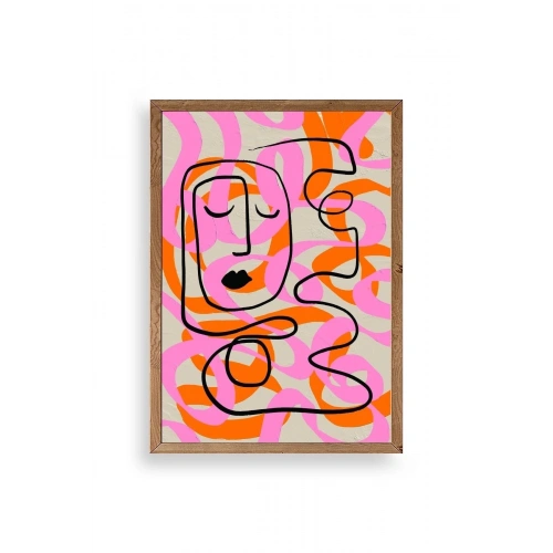 Soyut Ahşap Çerçeveli Tablo 23 x 30