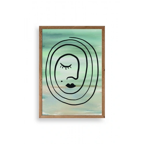 Soyut Ahşap Çerçeveli Tablo 23 x 30