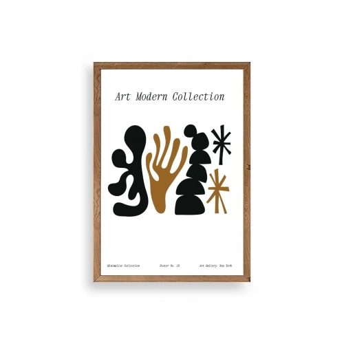 Soyut Ahşap Çerçeveli Tablo 30 x 42