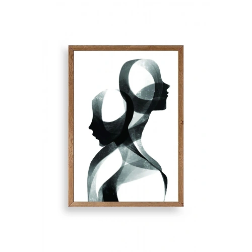 Soyut Ahşap Çerçeveli Tablo 30 x 42