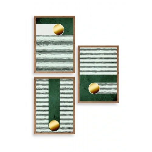 Soyut Ahşap Çerçeveli Tablo 30 x 42