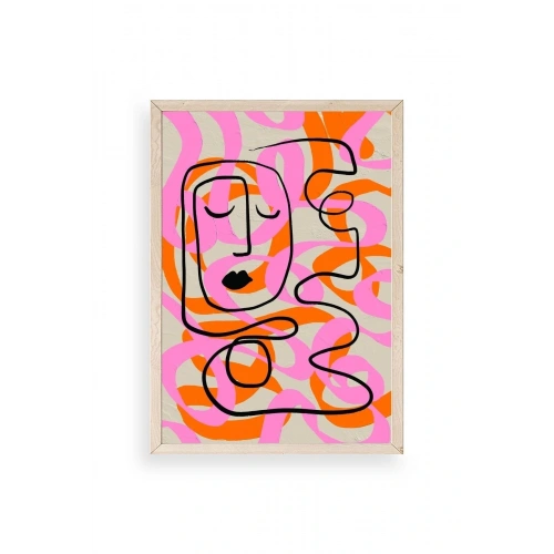 Soyut Ahşap Çerçeveli Tablo 30 x 42