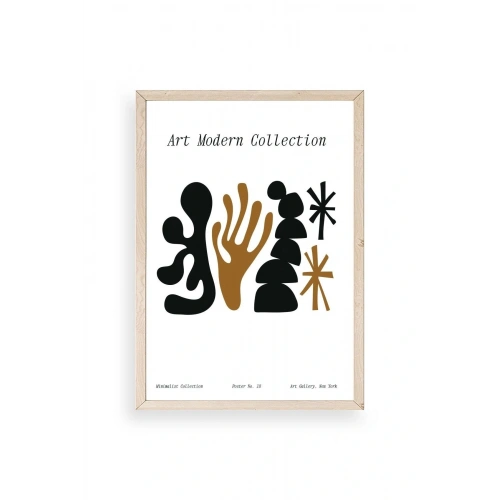 Soyut Ahşap Çerçeveli Tablo 30 x 42