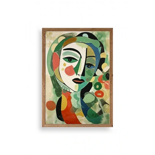 Soyut Ahşap Çerçeveli Tablo 30 x 42