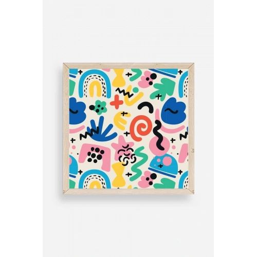 Soyut Ahşap Çerçeveli Tablo 42 x 42