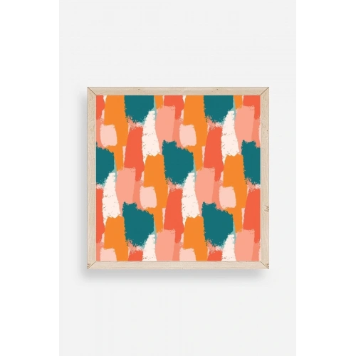 Soyut Ahşap Çerçeveli Tablo 42 x 42