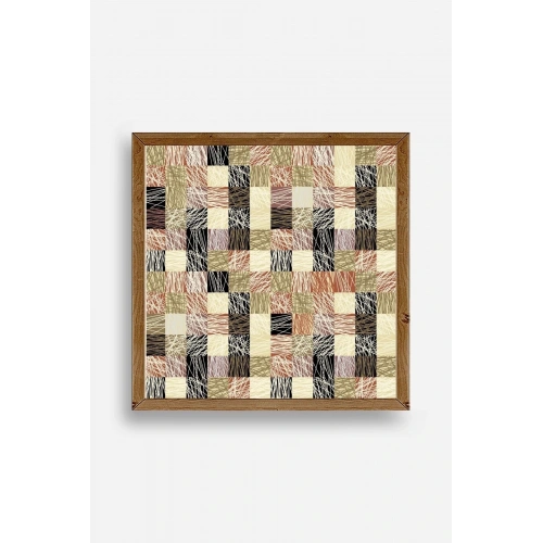 Soyut Ahşap Çerçeveli Tablo 42 x 42